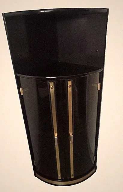 Vitrine Bar Anrichte Glas Tür Eckschrank Art Déco Stil Sideboard schwarz Holz
