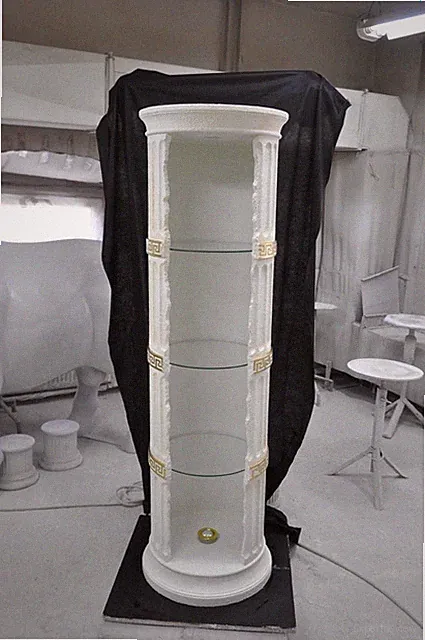 Vitrine Bar Eck Regal Glas Amphore Vase Bodenfase Säule Schrank Vitrinen Regale