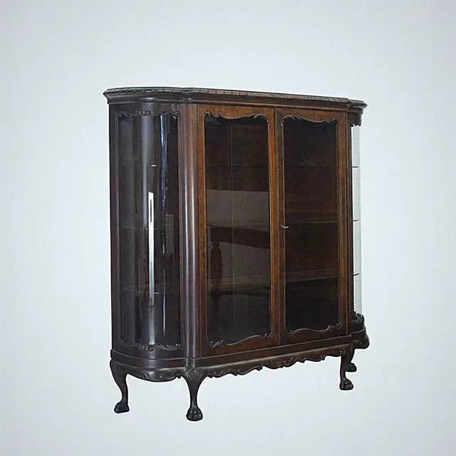 Vitrine Bücherschrank Chippendale-Stil 1950er Mahagoni -12045