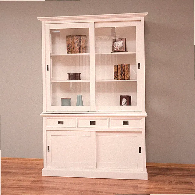 Vitrine Buffetschrank Küchenbuffet weiß Holz /MDF Buffet Schrank Landhaus