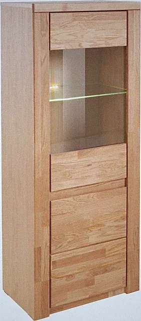 Vitrine Burani by Home affaire Eiche Teilmassiv Höhe 145cm Regal Schrank