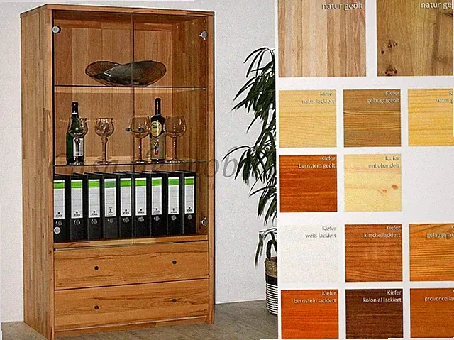 Vitrine CONTRA 89x161x46cm Massivholz