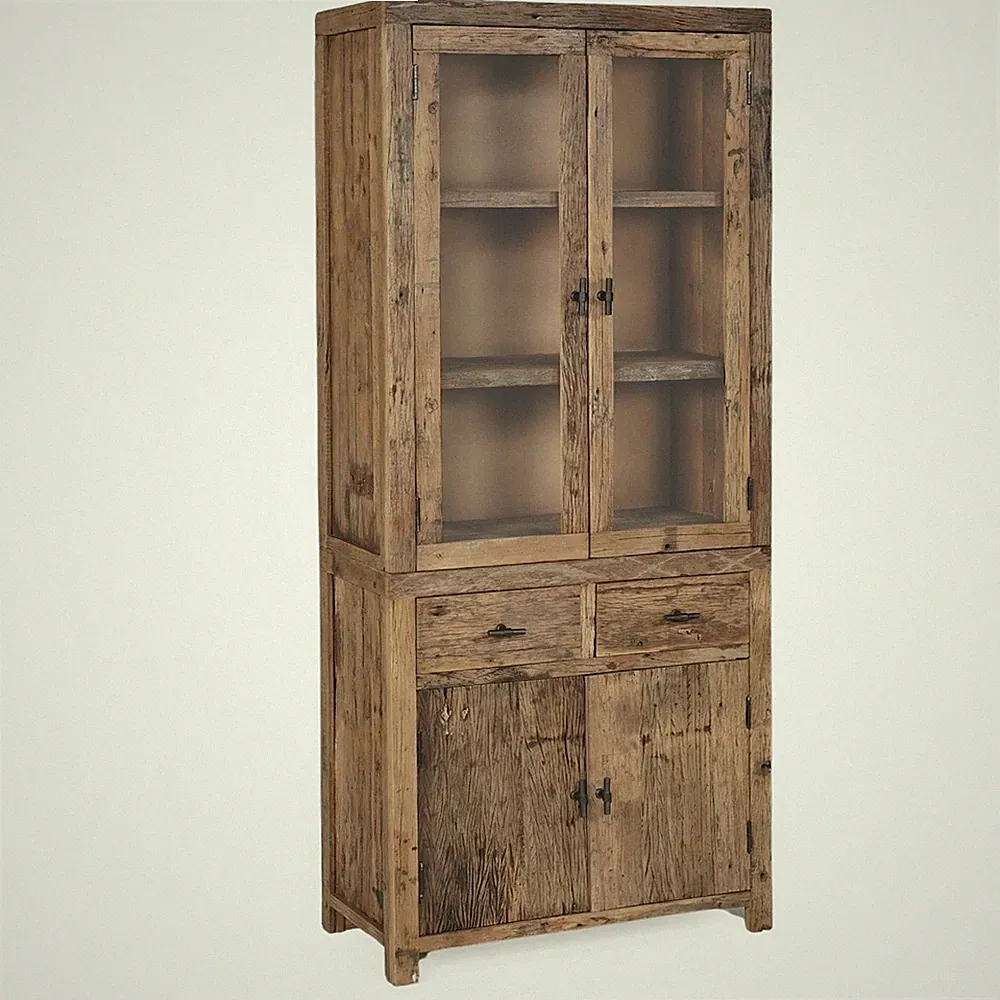 Vitrine DRVO Altholz Buffet massiv recycelt Treibholz Landhaus Design rustikal