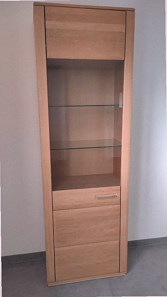 Vitrine Echtholz Eiche bianco, Höffner Woodford Dio, Vitrienenschrank