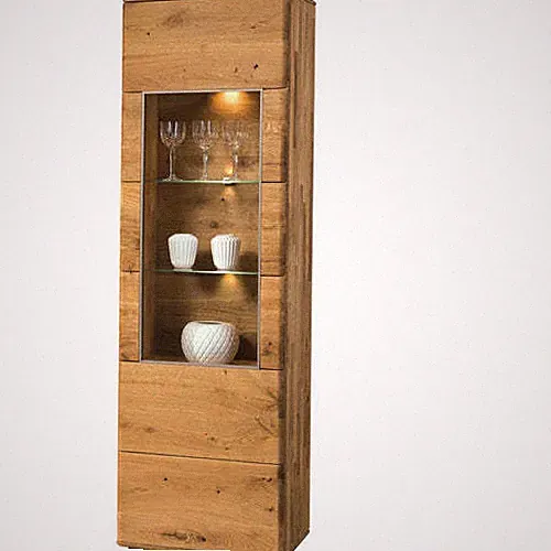 Vitrine Eiche massiv geölt und gebürstet Anschlag rechts Vancouver