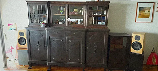 Vitrine freistehend Holz/Glas braun mit Glastüren 210x60x170 VB möglich