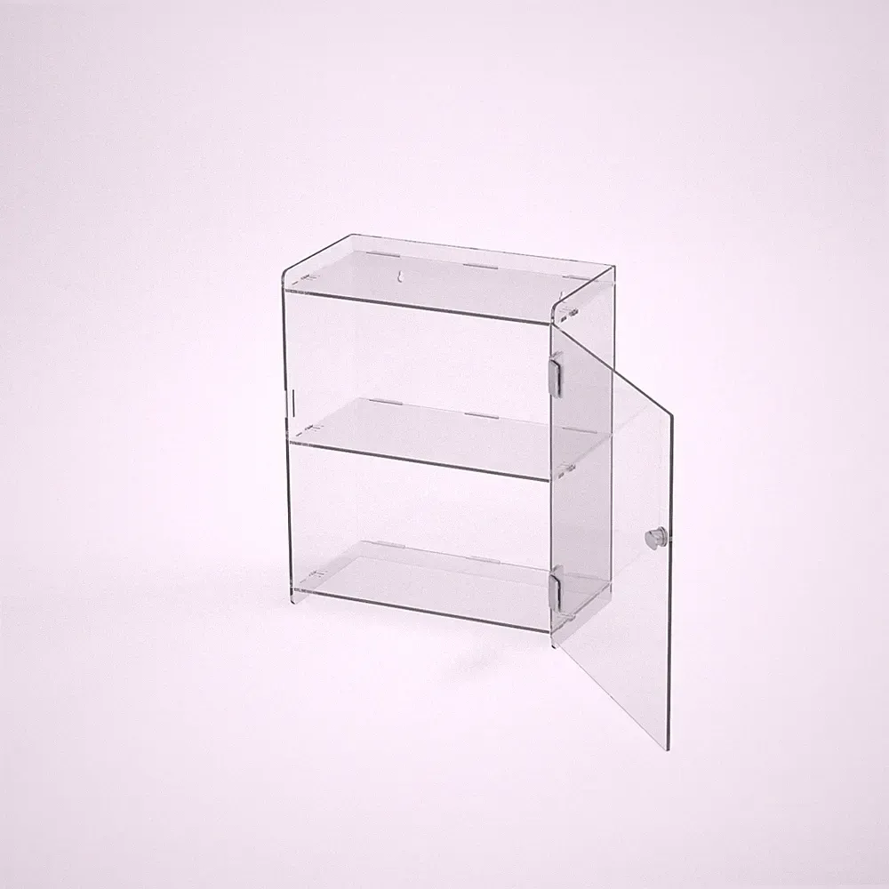 Vitrine glasklar transparent Ausstellungsvitrine Sammlervitrine Showcase V-2