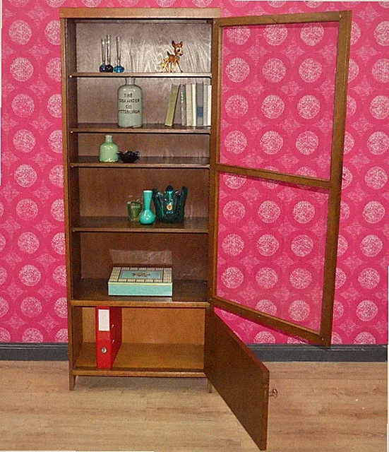 Vitrine Glasschrank Büroschrank Kontor 30er 40er Jahre Eiche vintage retro 180cm