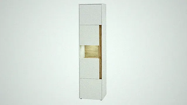 Vitrine Glasvitrine Büroschrank City 3-trg weiß Wotan Eiche