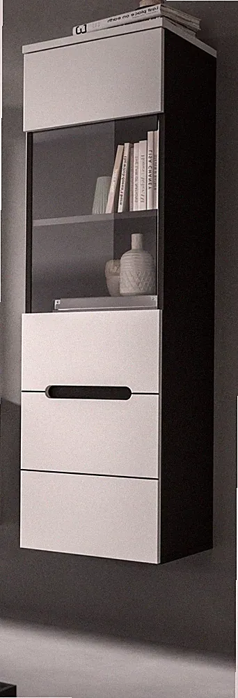 Vitrine Hängevitrine weiß grau Vitrinenschrank Standvitrine 36 x 125 cm Cooper