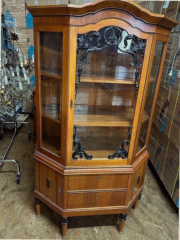 Vitrine Kirschbaum Art Deco / Biedermeier-Stil Biedermeier antik um 1930
