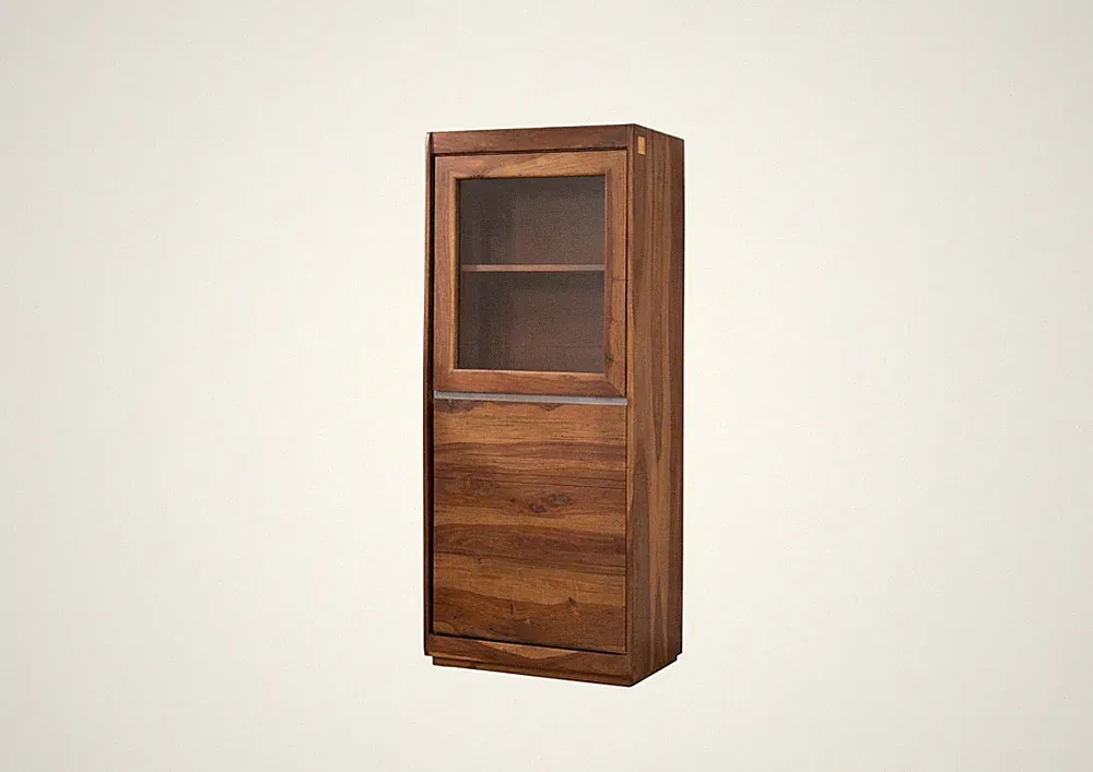 Vitrine klein Massivholz Mehrzweckschrank Sheesham Palisander Highboard Schrank