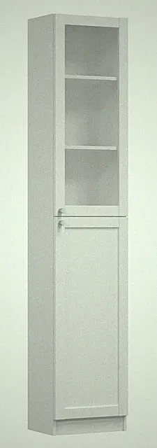Vitrine LUTZ weiß 40 cm Glasvitrine Standvitrine Wohnzimmerschrank 2 Türen