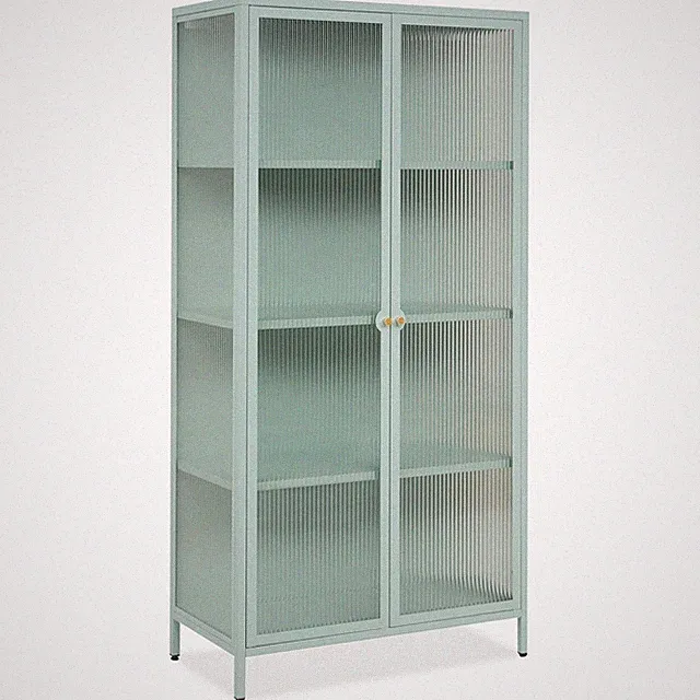 Vitrine MILTON - mintgrün - 160 cm