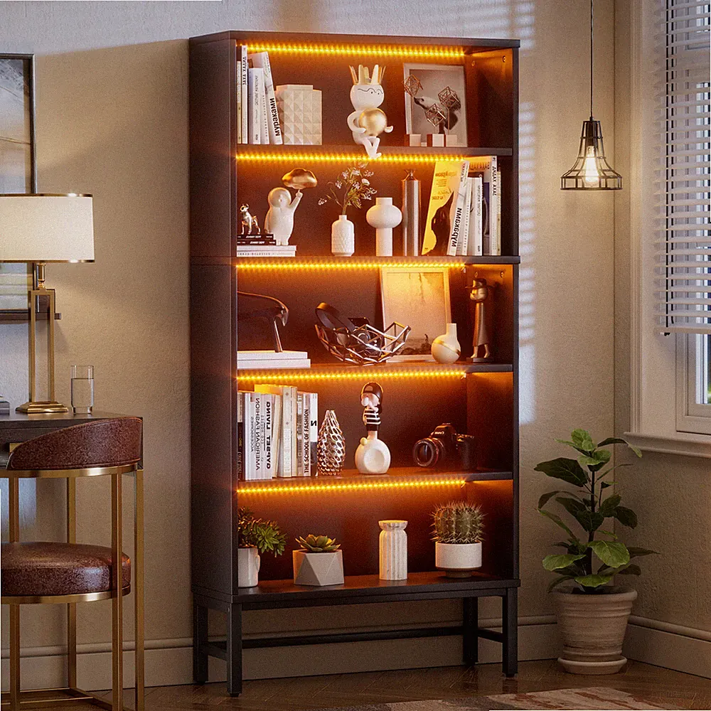 Vitrine mit Einstellbarer LED Beleuchtung Vitrinenschrank Moderne Sammlervitrine