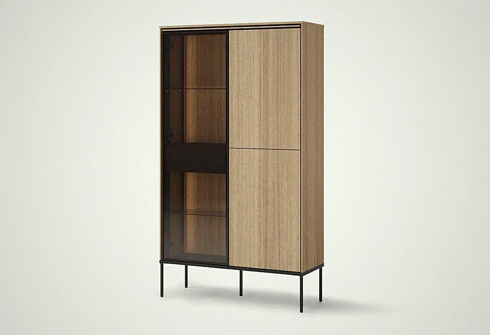 Vitrine mit Led VISSO VI-01 Vitrinenschrank 91 cm x 158 cm x 34 cm