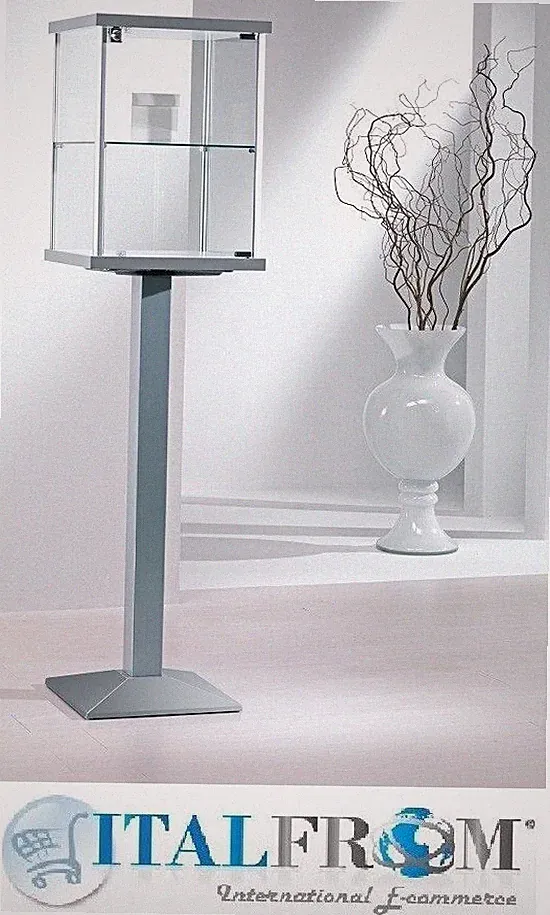Vitrine mit Sockel H153x45x45 cm Glasvitrine Glaswand Ladenmöbel Italfrom 2/PF