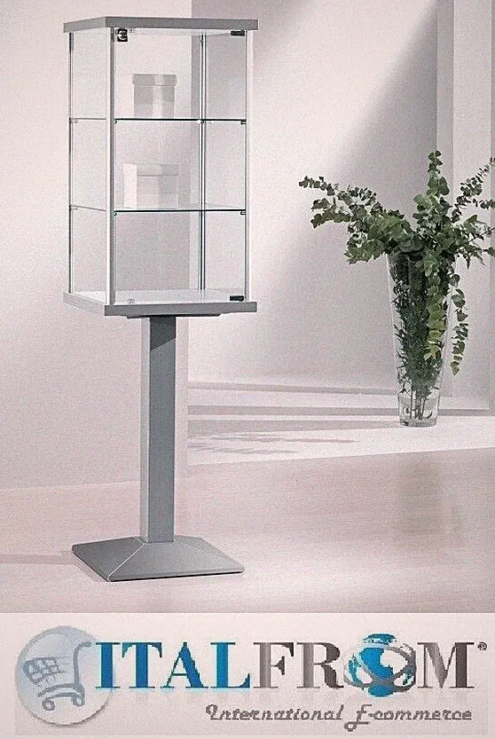 Vitrine mit Sockel H157x45x45cm Glasvitrine Theca Ladenmöbel Italfrom 3/PF