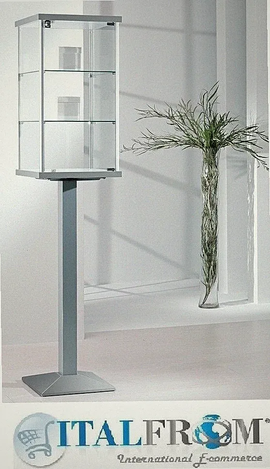 Vitrine mit Sockel H194x45x45cm Glasvitrine Glaswand Ladenmöbel Italfrom 4/PF