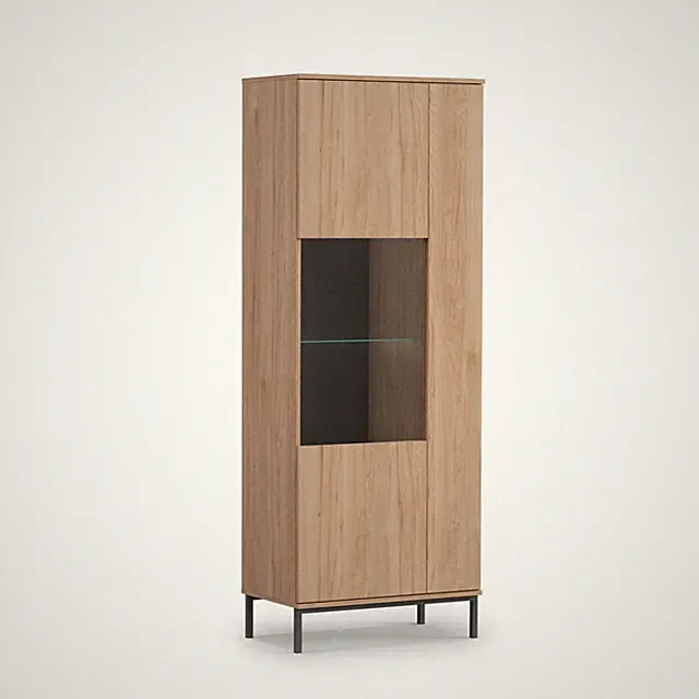 Vitrine Nasti WIT70 Standvitrine Regal Hochschrank Vitrinenschrank Metalbeine