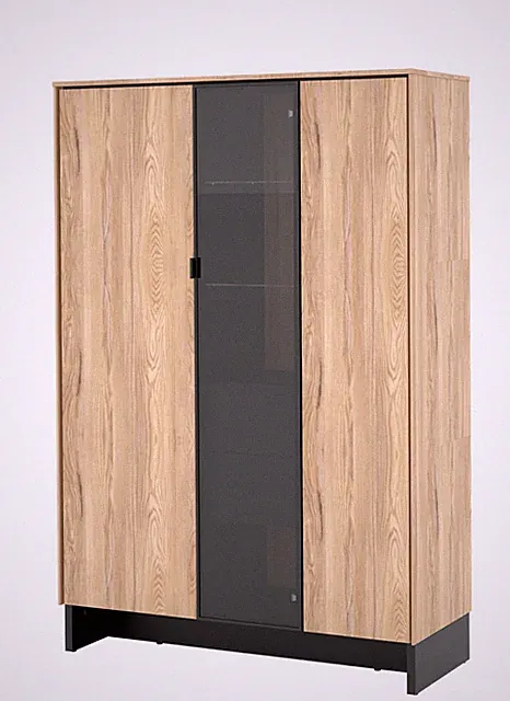 Vitrine NOMAD ND-03 Vitrinenschrank 3 Türen 2 Schubladen Wohnzimmerschrank