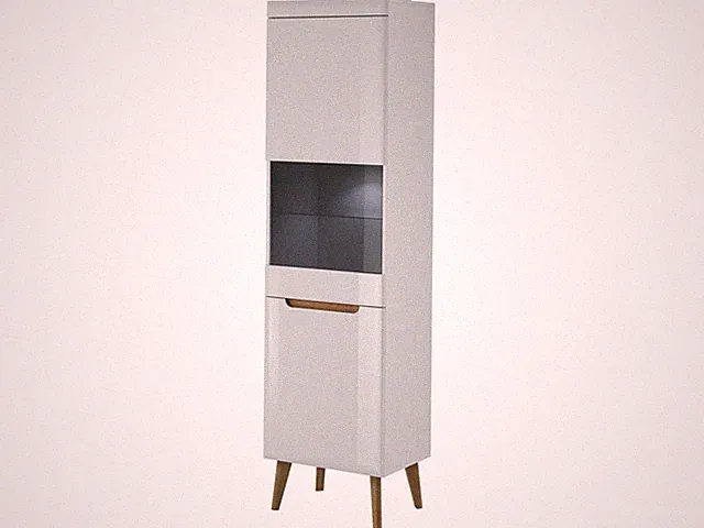 Vitrine NORDI NWT53 Vitrinenschrank Schrank Wohnzimmerschrank 1 Tür Weiß