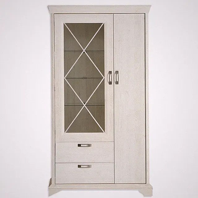 Vitrine - Pinie weiß - 113 cm breit
