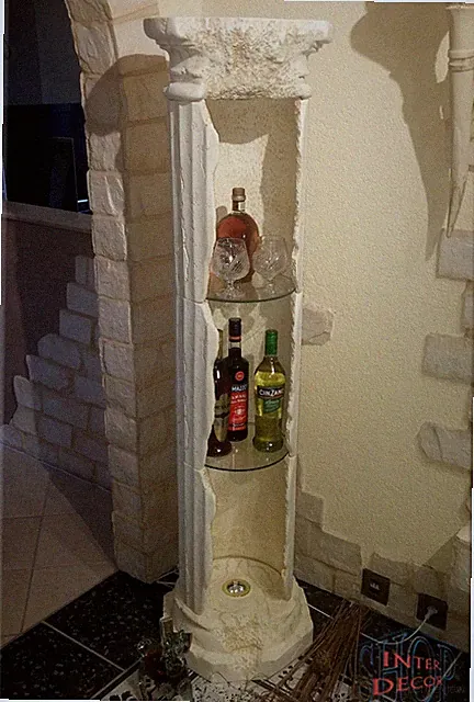Vitrine Regal Säule Säulenvitrine Rundregal Säulenregal Bar Griechische 158cm