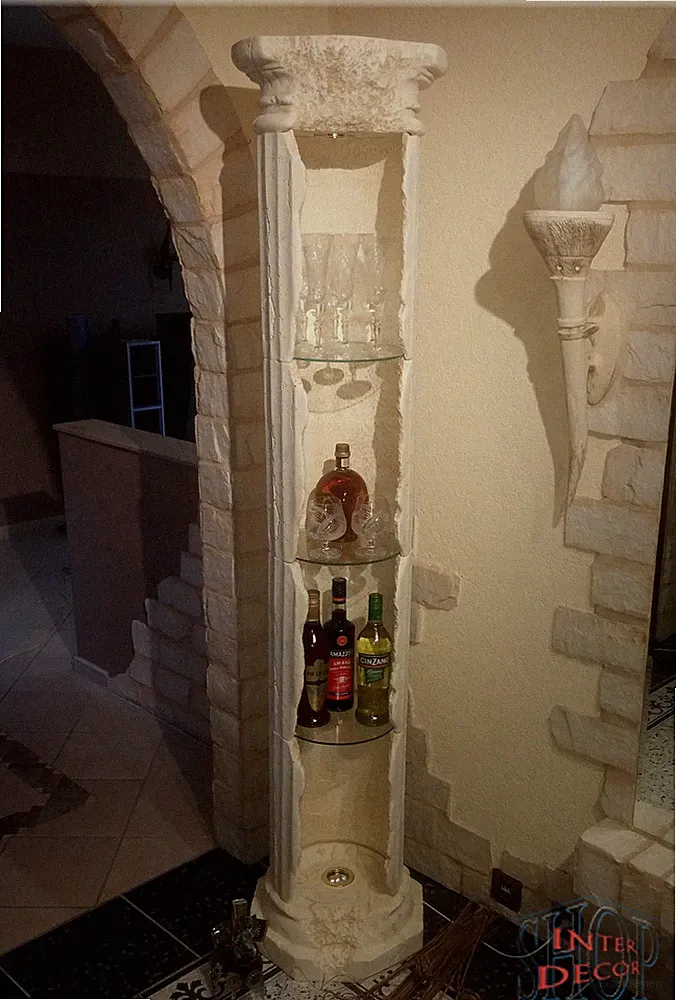 Vitrine Regal Säulenregal Säule Säulenvitrine Bar Griechische Rundregal 204cm