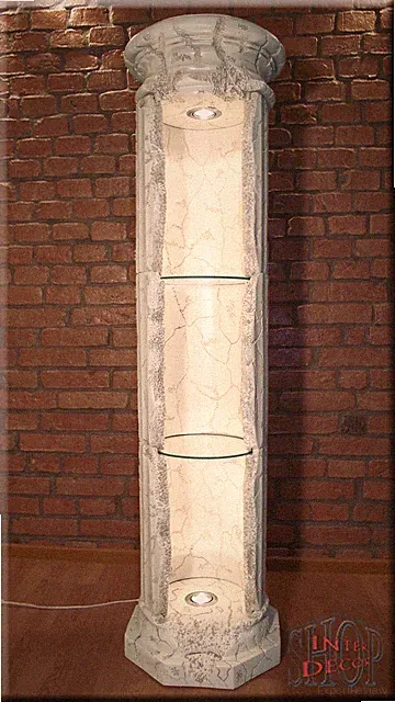 Vitrine Regal Säulenregal Säulenvitrine Säule Bar Griechische Rundregal 158cm