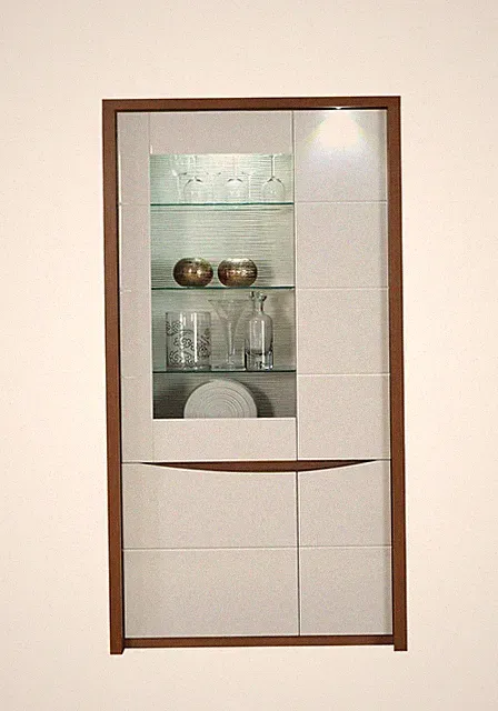 Vitrine SAINT TROPEZ STZV721RB Vitrinenschrank 2 Türiger Beleuchtet Wohnzimer