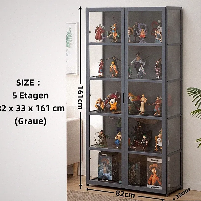 Vitrine Sammlervitrine Vitrinenschrank Acrlyvitrine /LED Beleuchtung 4/5Ebenen