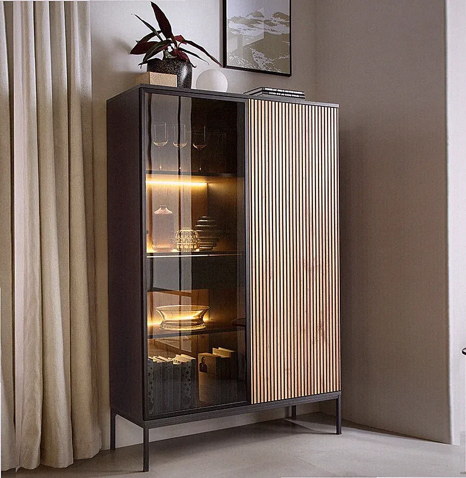 Vitrine Sento WTSZ104 Türkommode Standvitrine Anrichte Led Beluchtung PR M24