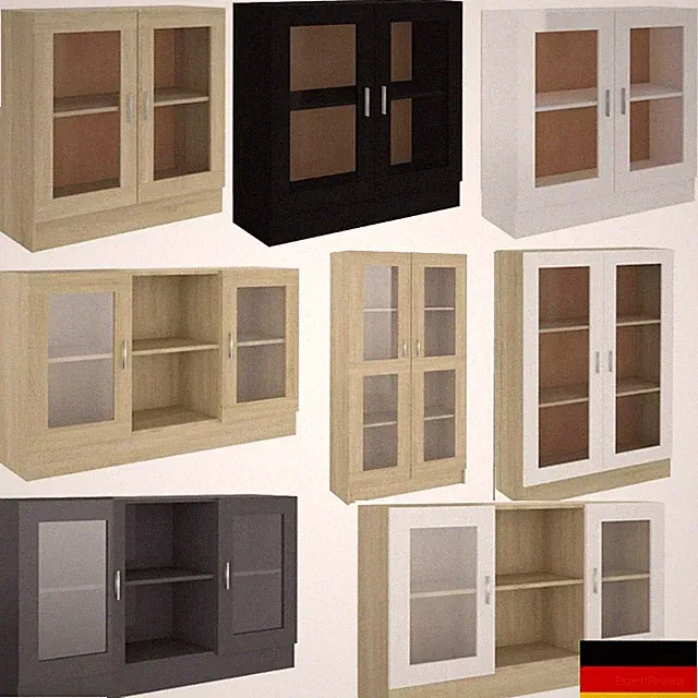 Vitrine Standvitrine Glasvitrine| Highboard in Farbwahl mit Tur & Regal Farbwahl