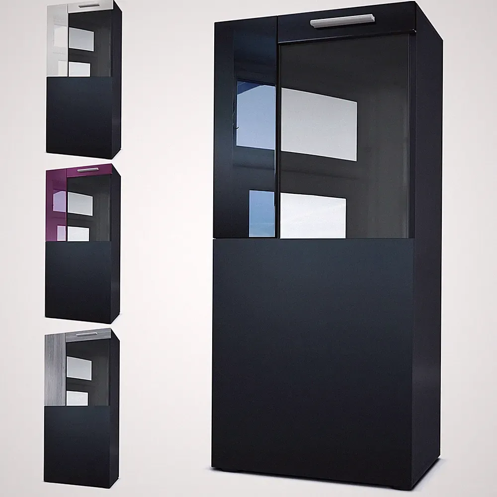 Vitrine Standvitrine Hängevitrine Highboard Hochschrank Movie Schwarz