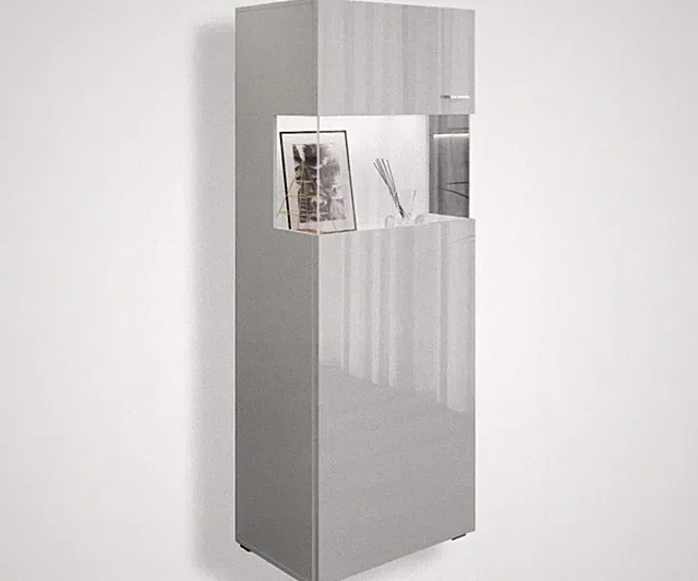 Vitrine Standvitrine Kommode Hochschrank Sideboard Brasilia 2 in Weiß