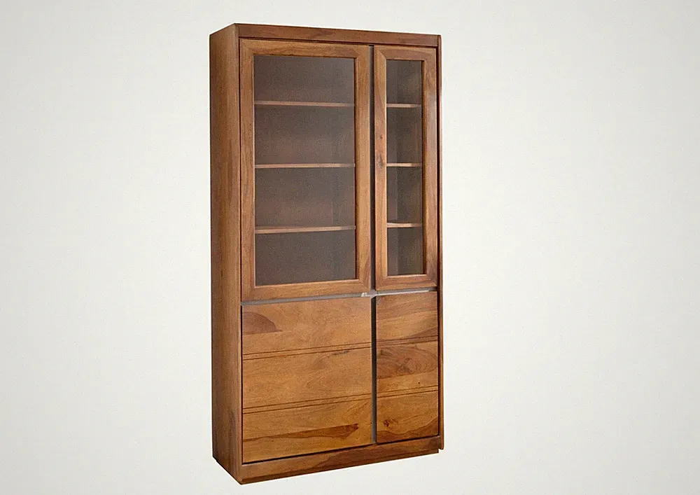 Vitrine SYDNEY #101 Schrank Mehrzweckschrank Sheesham Palisander 102x205x40cm