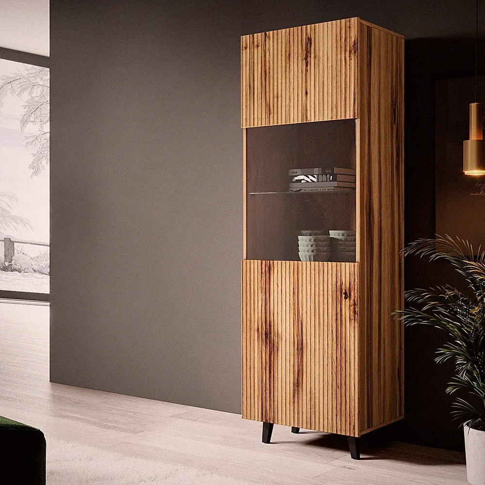 Vitrine Tercjo Standvitrine Schrank Stilvoll Regalschrank Wohnzimmer Regal M24