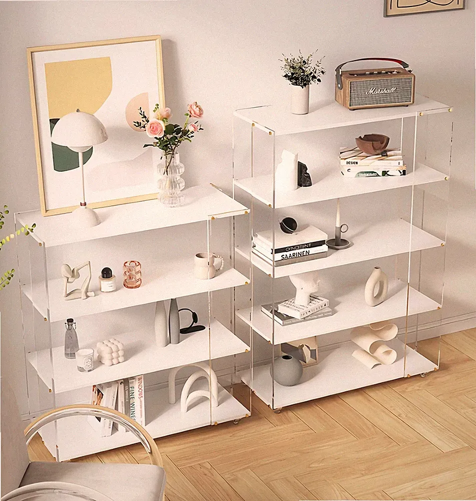 Vitrine Vitrinenschrank Kommode Standregal Schrank Anrichte Glasvitrine Rollen