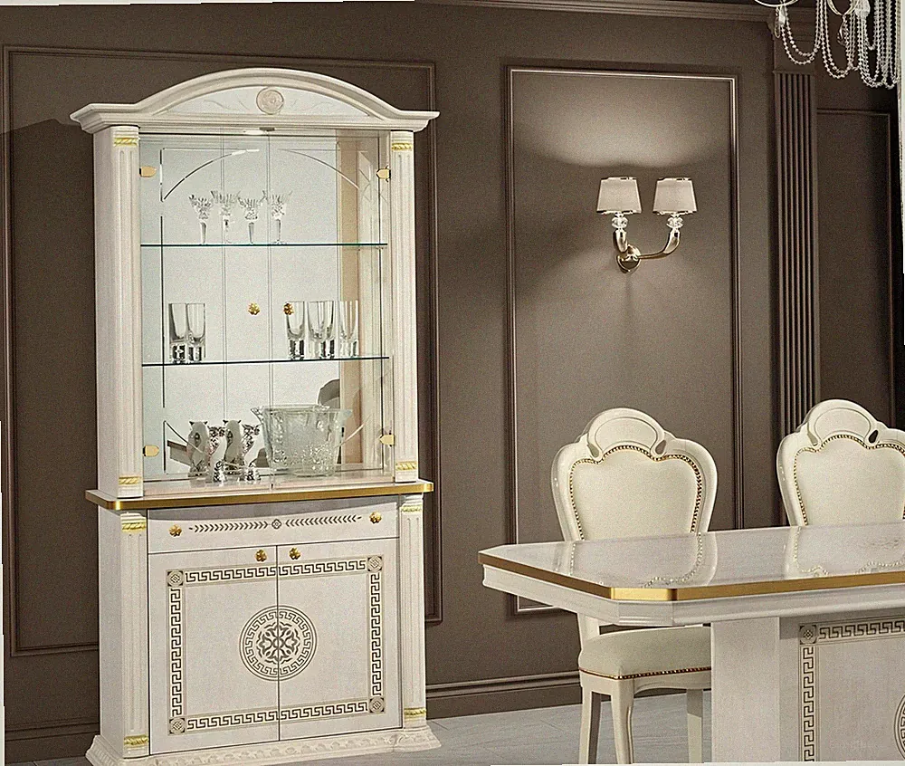 Vitrinen Glas Bar Schrank Haus Barock Schränke Wand Regal Holz Vitrine Möbel neu