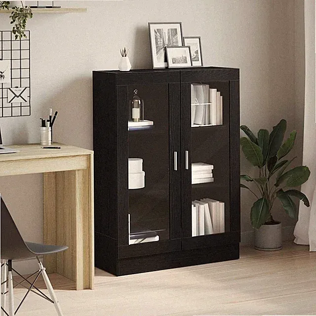 Vitrinenschrank Bücherschrank Standvitrine Vitrine Schrank Holzwerkstoff vidaXL