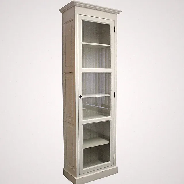 Vitrinenschrank Bücherschrank Standvitrine Vitrine Schrank Landhaus Shabby grau