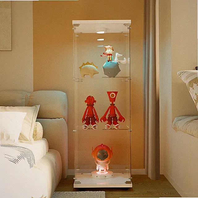 Vitrinenschrank Glas Glasvitrine Modern mit Led Beleuchtung Schrank Vitrine