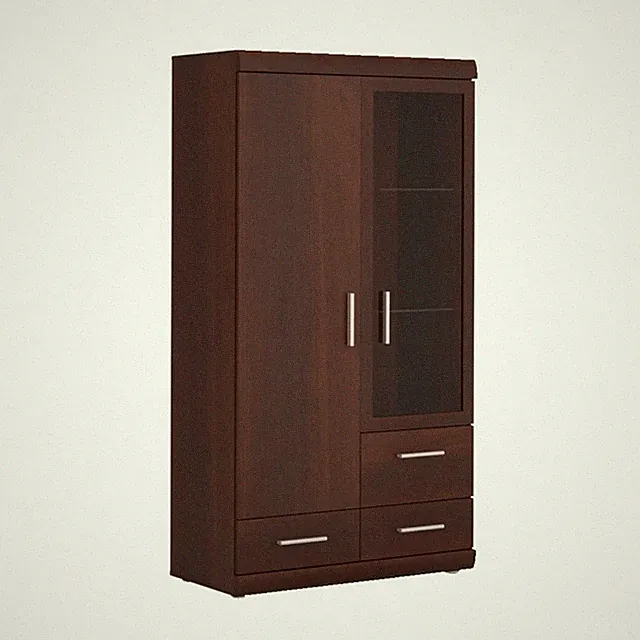Vitrinenschrank IMPERIAL Stauraumschank 80x38x152cm Nussbaum Imperial