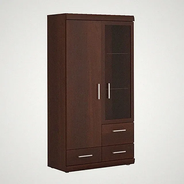 Vitrinenschrank IMPERIAL Stauraumschank 80x38x152cm Nussbaum Imperial