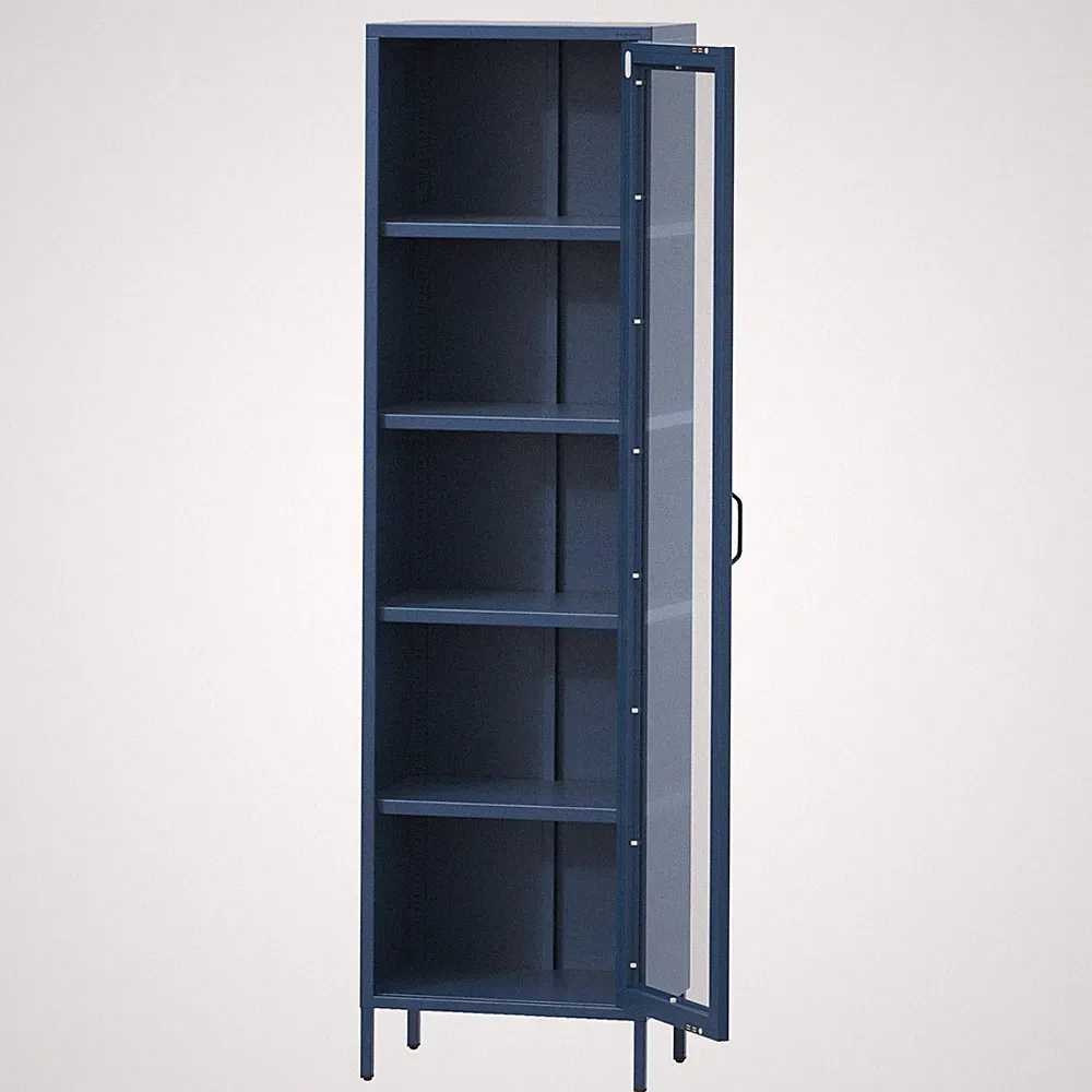 Vitrinenschrank Wohnzimmerschrank Vitrine Bücherschrank Schrank Glitzernd Metall