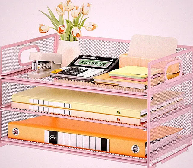 VITVITI Schreibtisch Organizer, 3 Ebenen Briefablage und 1 x verschiebbare