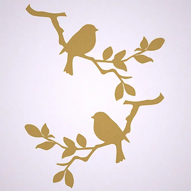VOGEL AUFKLEBER Deko Sticker Vögel auf Ast Fliesen Spiegel Fenster Bird Frühling