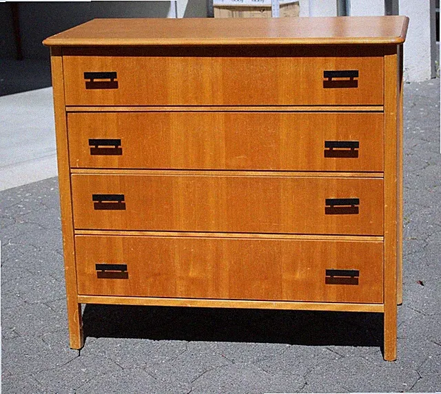 W/ Vintage Kommode 60er Mid Century - 4 Schubladen Holz Sideboard 86x48x80 cm /H