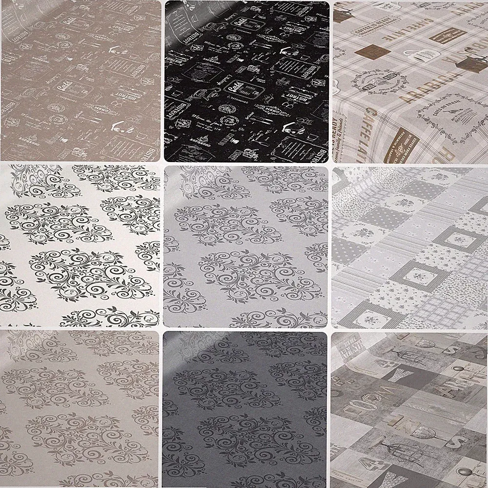 Wachstuch Tischdecke Barock Grau Modern Wachstischdecke Wachstuchdecke ANRO